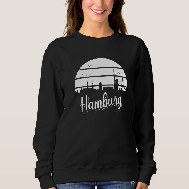Hamburg Skyline Deutschland Sweatshirt (Vorderseite)