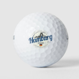 Hamburg Skyline Deutschland Vintag Holiday Souveni Golfball