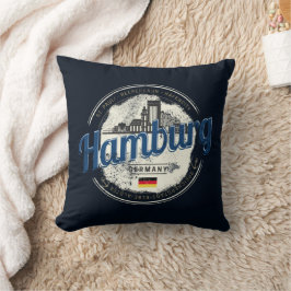 Hamburg Skyline Deutschland Vintag Holiday Souveni Kissen