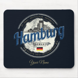 Hamburg Skyline Deutschland Vintag Holiday Souveni Mousepad