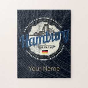 Hamburg Skyline Deutschland Vintag Holiday Souveni Puzzle