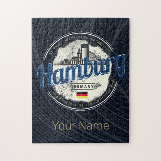 Hamburg Skyline Deutschland Vintag Holiday Souveni Puzzle (Vertikal)