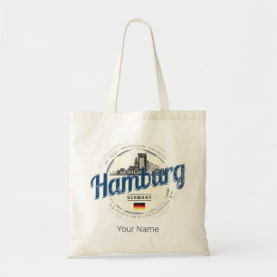 Hamburg Skyline Deutschland Vintag Holiday Souveni Tragetasche