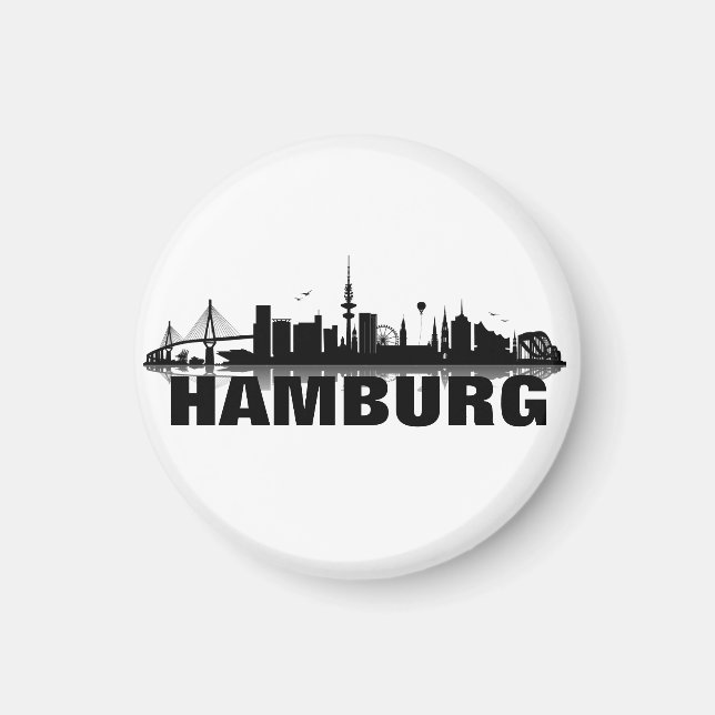 Hamburg Skyline Kühlschrank Magnet (Vorne)