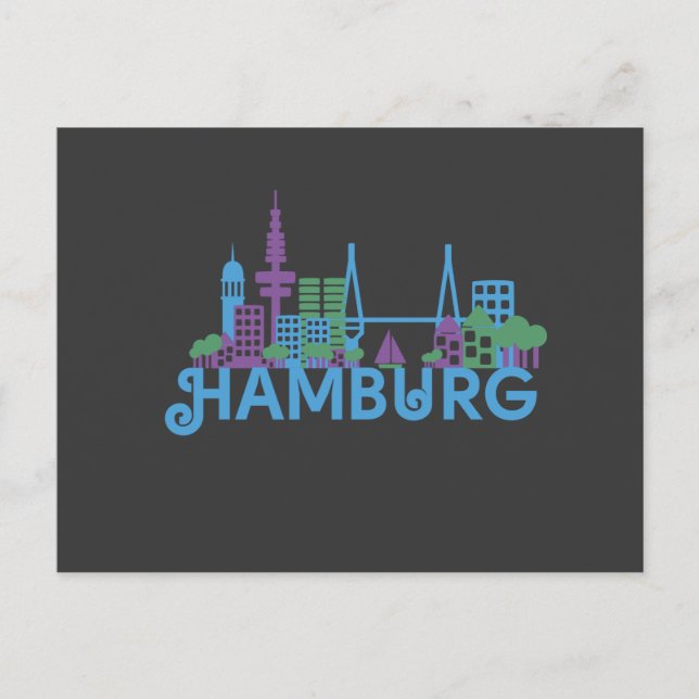 Hamburg Skyline Post Cards Postkarte (Vorderseite)