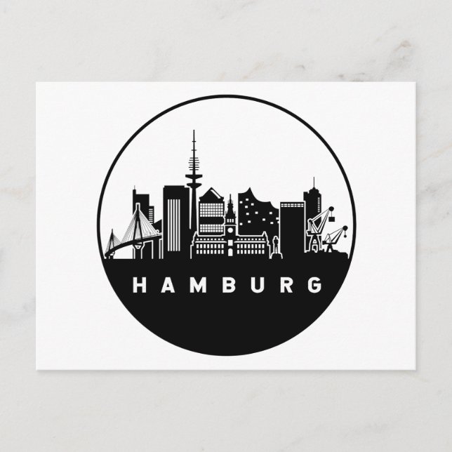 Hamburg Skyline Postkarte (Vorderseite)