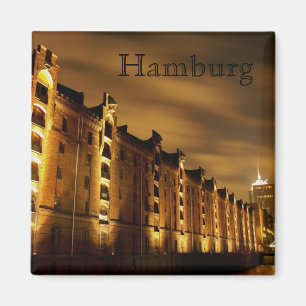 Hamburg - Speicherstadt bei Nacht - Magnet