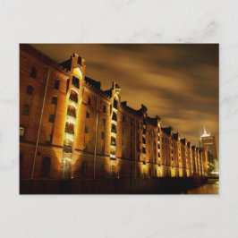 Hamburg - Speicherstadt bei Nacht - Postkarte