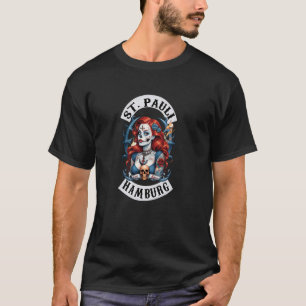 Hamburg St. Pauli Reeperbahn Hafen Totenkopf Tatto T-Shirt