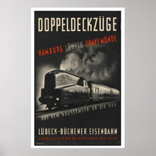 Hamburg Travemunde Lubeck Deutschland Vintage Reis Poster