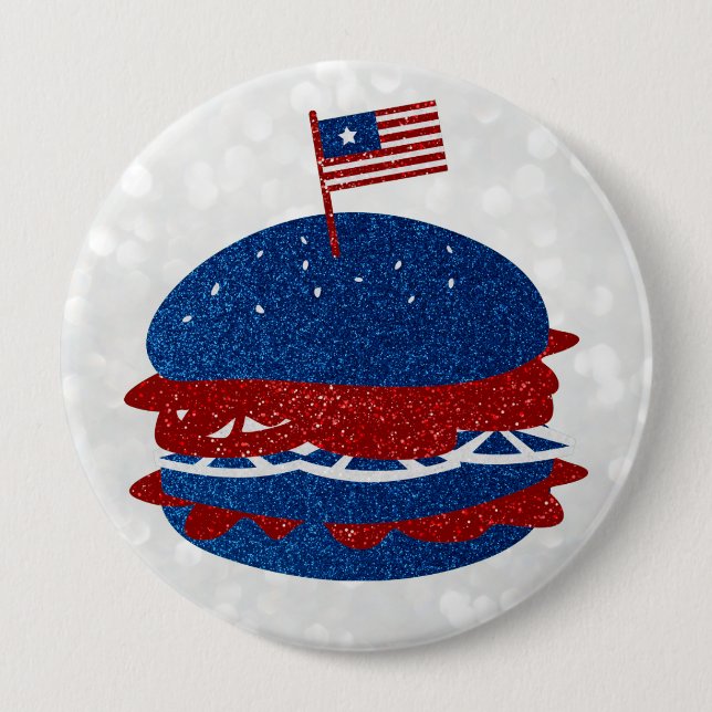 Hamburger 4. Juli Glitzer Button (Vorderseite)