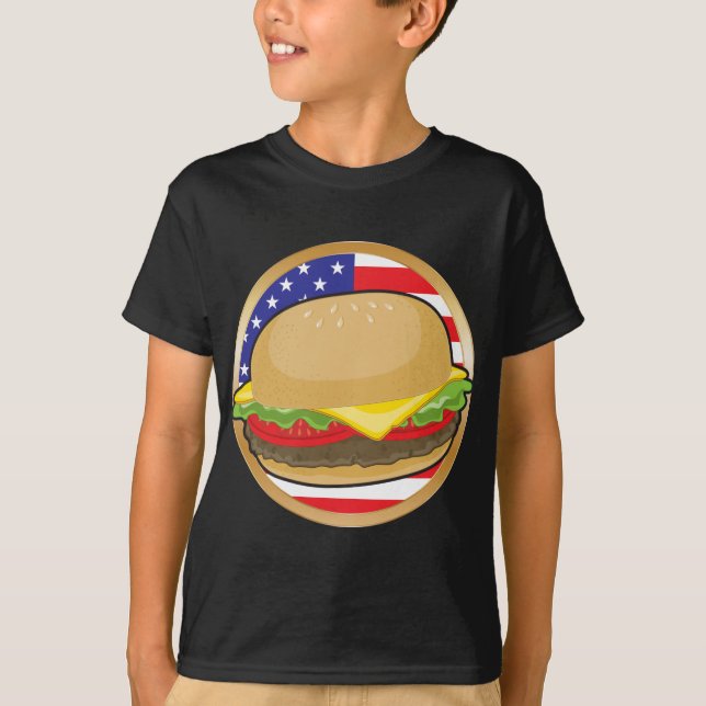 Hamburger-amerikanische Flagge T-Shirt (Vorderseite)