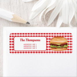 Hamburger auf Red Gingham mit benutzerdefiniertem