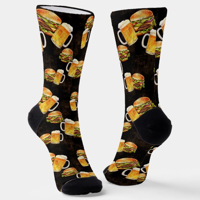 Hamburger Bier im Dunkeln Socken (Gewinkelt)