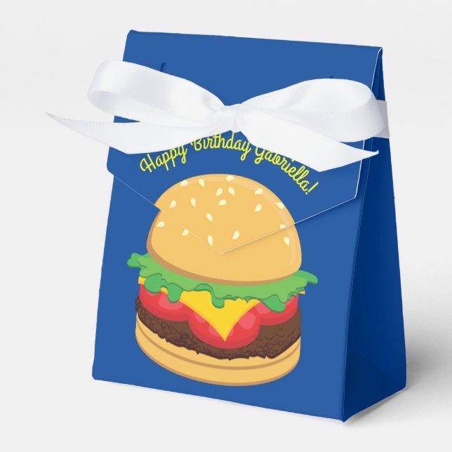 Hamburger Birthday Party Burger Gefallen Box Geschenkschachtel (Vorderseite)