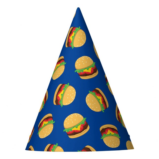 Hamburger Birthday Party Burger Party Hat Partyhütchen (Vorderseite)