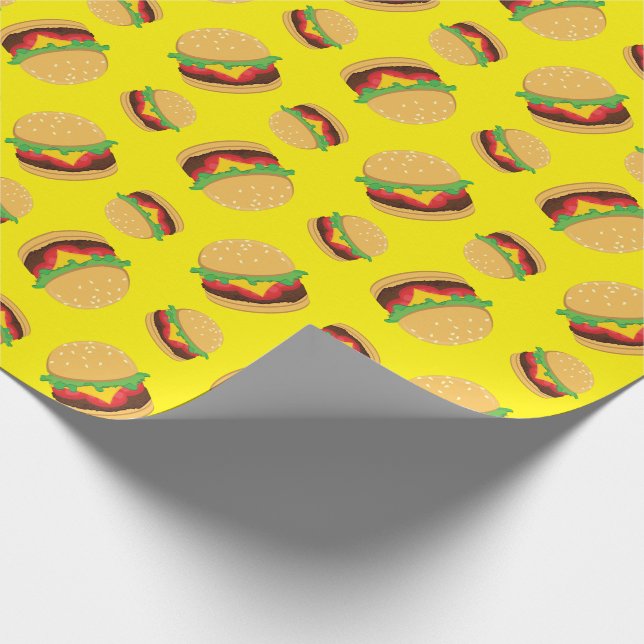 Hamburger Birthday Party Burger Wrapping Paper Geschenkpapier (Ecke)