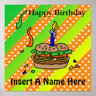 Hamburger Birthday Poster