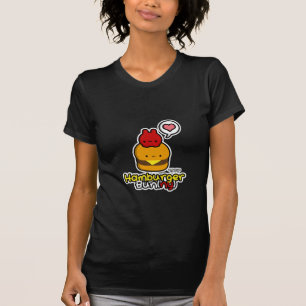 Hamburger-Brötchen-(ny) schwarzes T-Shirt (Frauen)