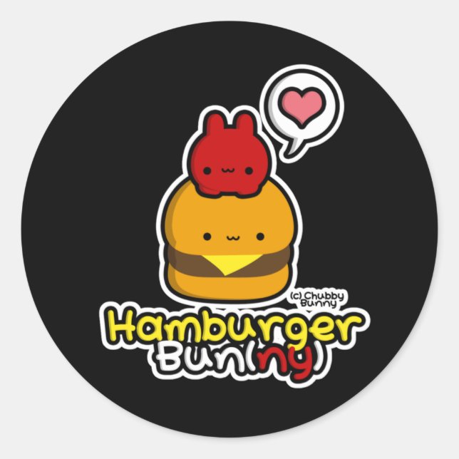 Hamburger Bün(ny) Stickers (schwarz) (Vorderseite)
