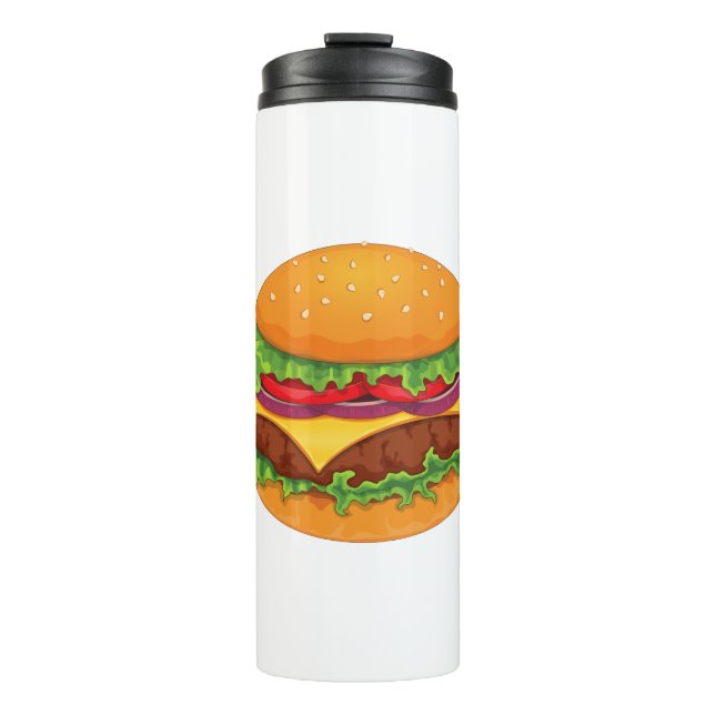 Hamburger Burger Rindfleisch Schweinefleisch Fleis Thermosbecher (Vorderseite)
