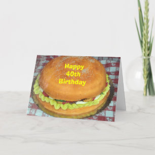 HAMBURGER CAKE FÜR IHREN "40." GEBURTSTAG KARTE