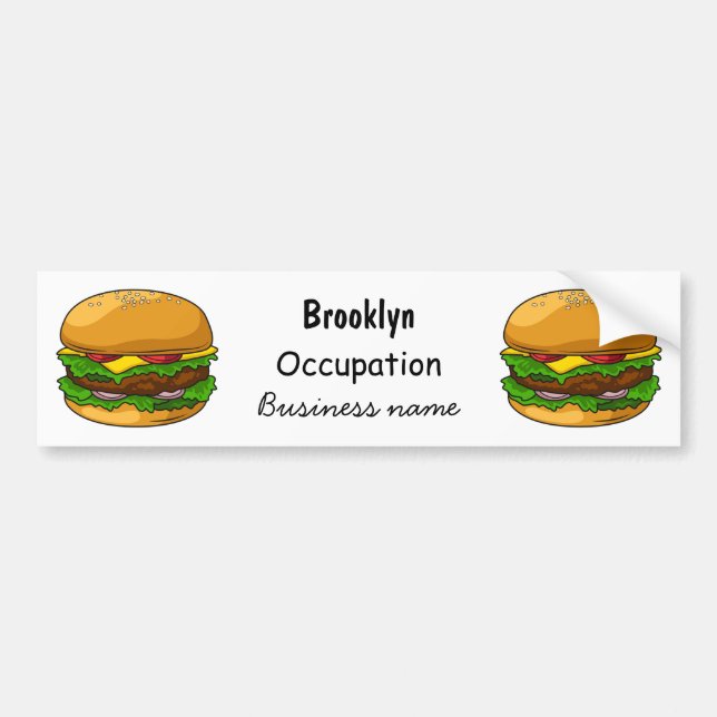 Hamburger Cartoon Autoaufkleber (Vorne)