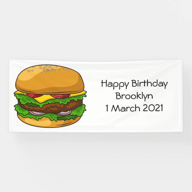 Hamburger Cartoon Banner (Horizontal)
