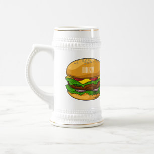 Hamburger Cartoon Bierglas