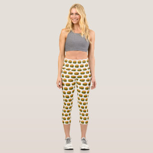 Hamburger Cartoon Capri Leggings