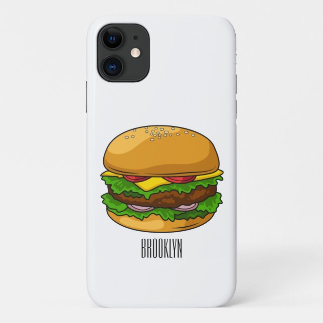 Hamburger Cartoon Case-Mate iPhone Hülle (Rückseite)
