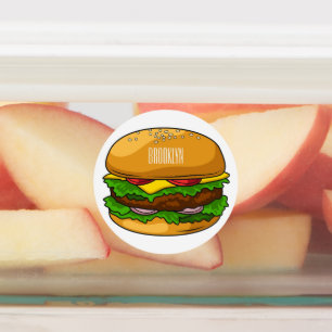 Hamburger Cartoon Etiketten
