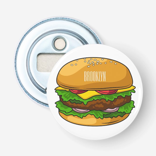 Hamburger Cartoon Flaschenöffner (Vorderseite)