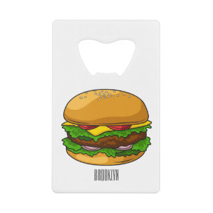 Hamburger Cartoon Geldbeutel Flaschenöffner