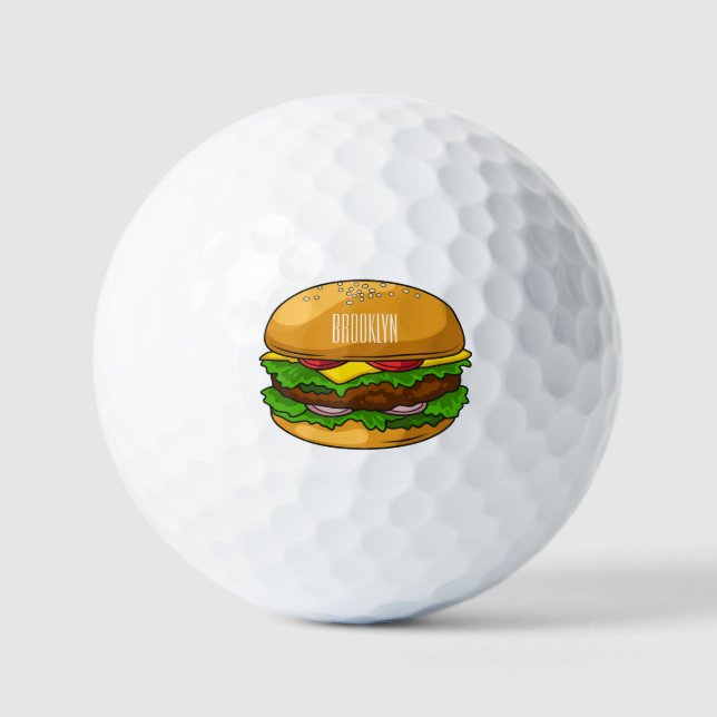 Hamburger Cartoon Golfball (Vorderseite)