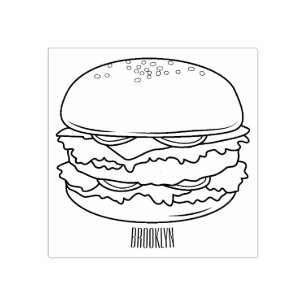Hamburger Cartoon Gummistempel