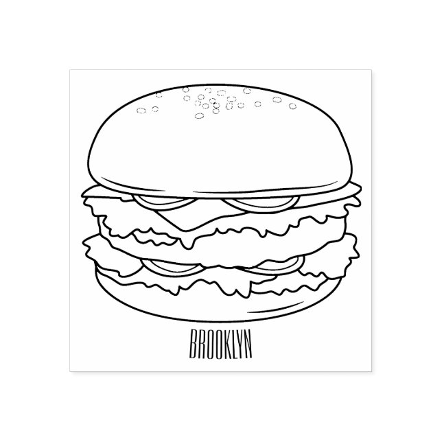 Hamburger Cartoon Gummistempel (Prägung)