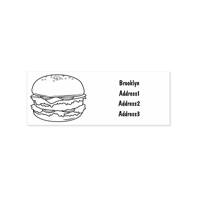 Hamburger Cartoon Gummistempel (Prägung)