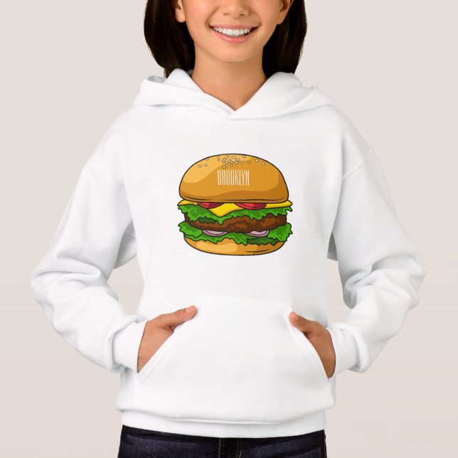 Hamburger Cartoon Hoodie (Vorderseite)