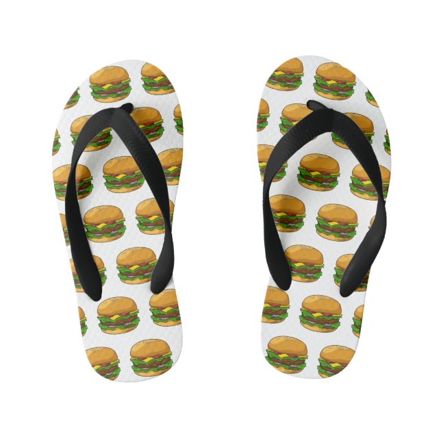 Hamburger Cartoon Kinderbadesandalen (Fußbett)