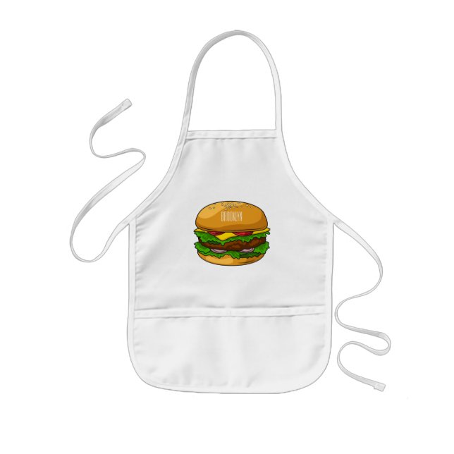 Hamburger Cartoon Kinderschürze (Vorne)