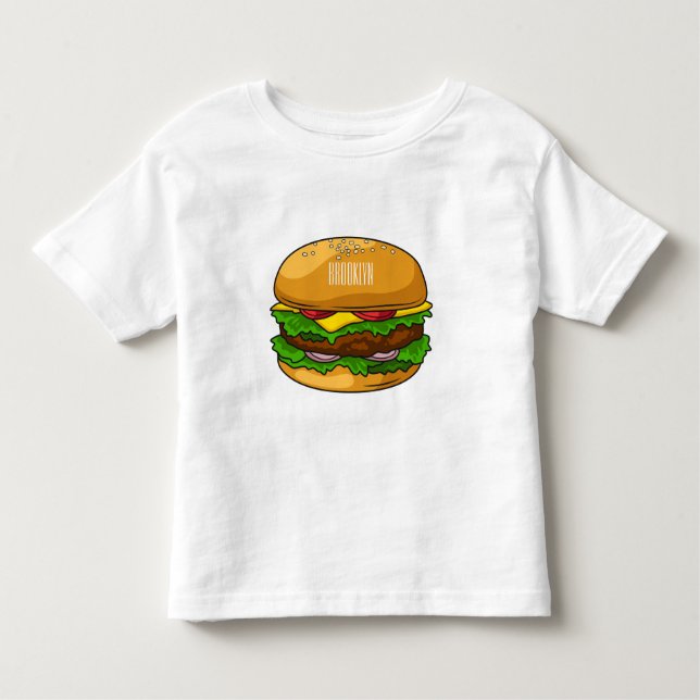 Hamburger Cartoon Kleinkind T-shirt (Vorderseite)