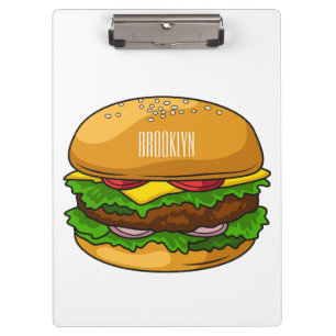 Hamburger Cartoon Klemmbrett