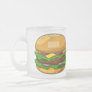 Hamburger Cartoon Mattglastasse