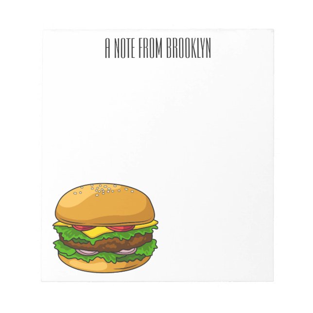 Hamburger Cartoon Notizblock (Vorderseite)