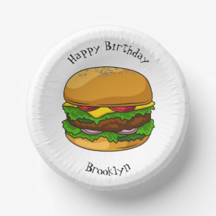 Hamburger Cartoon Pappteller
