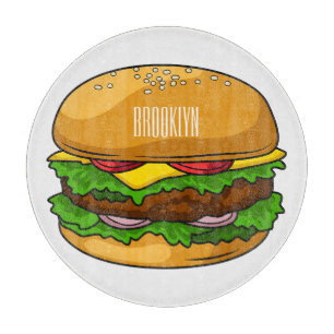 Hamburger Cartoon Schneidebrett