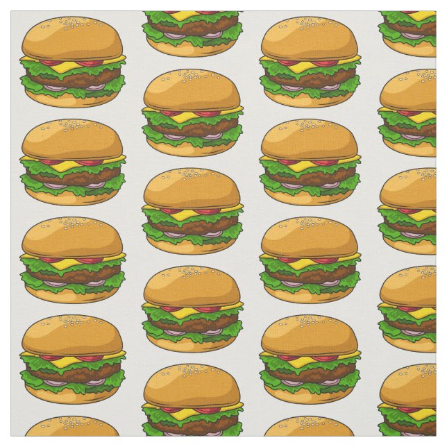 Hamburger Cartoon Stoff (Muster)