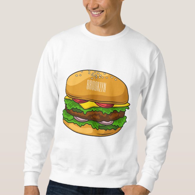 Hamburger Cartoon Sweatshirt (Vorderseite)