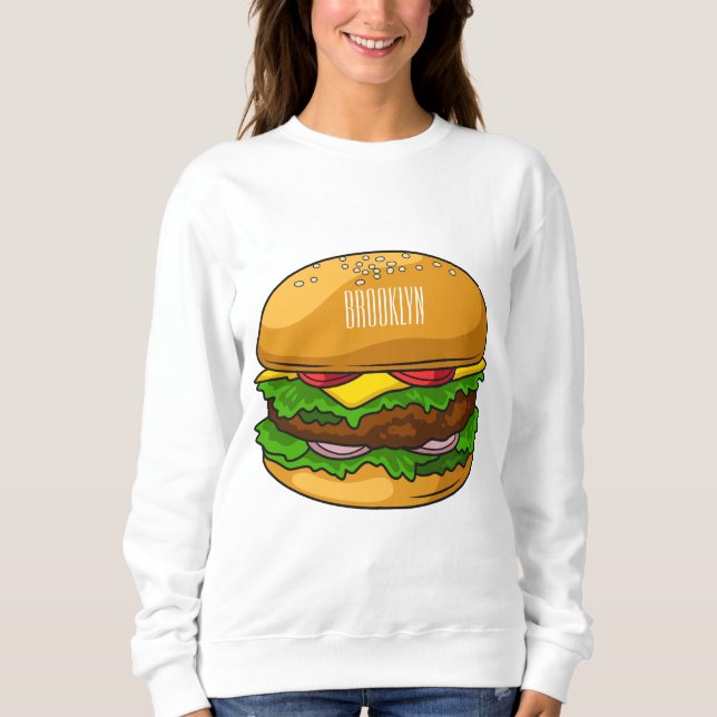 Hamburger Cartoon Sweatshirt (Vorderseite)